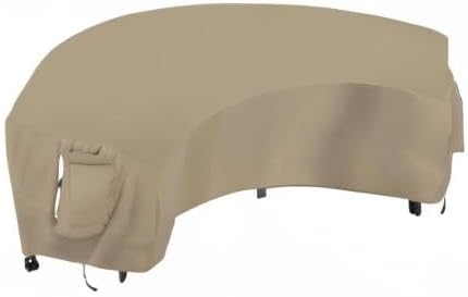 OutdoorLines Waterproof Curved Outdoor Sectional Cover - UV Resistant Windproof Patio Sectional Sofa Covers for Deck, Lawn and Backyard, Heavy Duty Furniture Covers (190Lx36Dx39Hx128FL, Camel)