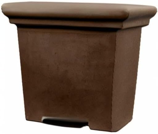 The HC Companies 20" Premium Plastic Terrazzo Square Planter 20"x20"x17.63" in Chocolate Color