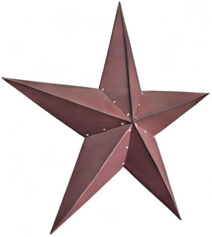 JoyEvy 48" Large Barn Star-Red Black Barn Stars Outdoor Decoration-Metal Star for Outside Texas Stars Art Rustic Vintage Western Country Home Farmhouse Primitive House Decor- Primitive Wall Décor