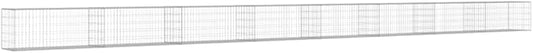 Galvanized Steel Gabion Wall with Covers, Gabion Mesh Wire Wall Panel Galvanized Steel Garden Stone Wire Basket Fencing Patio Decorative Fence, 354"x19.7"x19.7",-186