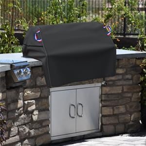 Built in Grill Cover for Outdoor Grill, 42 Inch BBQ Grill Top Cover for Most 4 Burner Built in Grill, Heavy Duty Waterproof Outdoor Kitchen & Grill Head Cover - 42" W x 28" D x 24" H