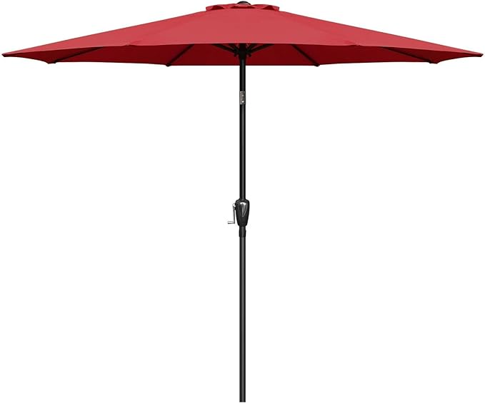 Simple Deluxe 9' Patio Umbrella Outdoor Table Market Yard Umbrella with Push Button Tilt/Crank