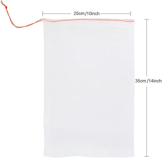 Kikhope 50 Pcs Fruit Protection Bags, 14"x10" Fruit Netting Bags, Garden Netting Bags with Drawstring, Fruit Tree Bags, Netting Barrier Bags for Protecting Fruits and Vegetables