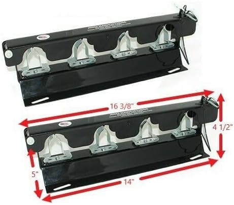 LockJaw Heavy Duty Steel 4 Hole Shovel Holder for Truck Beds - 4 Slot Garden Tool Storage for Long-Handled Tools - Commercial Grade Truck Accessories for Trailers and Garages (Two Clamps, No Bracket)
