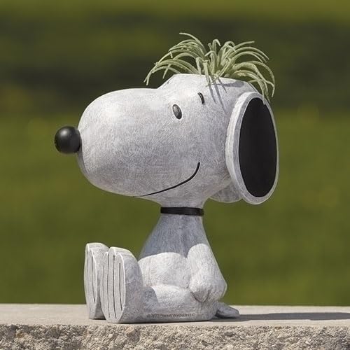 Roman Snoopy Planter, 8-inch Height, Resin, Stone Mix, Home, Garden, Outdoor
