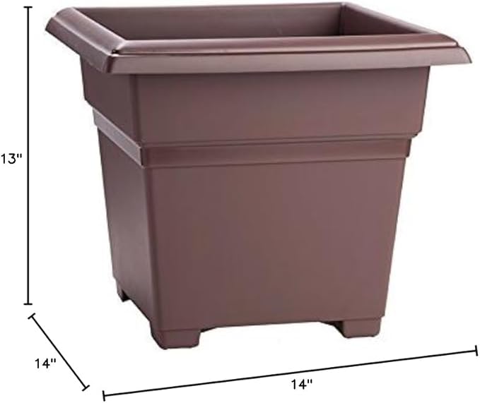 Novelty Countryside Square Tub Planter, Brown, 14-Inch
