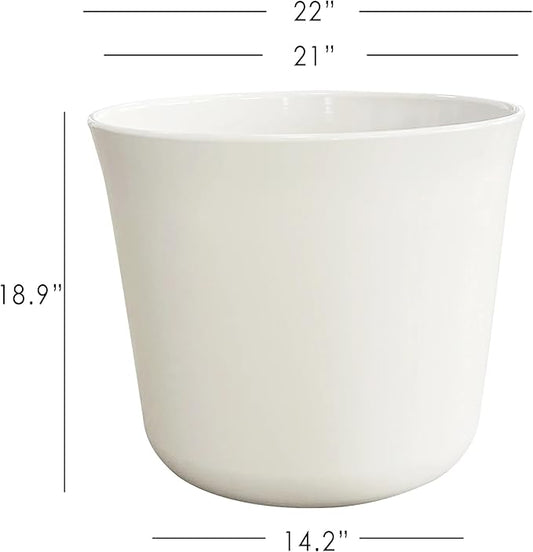 Extra Large 22in Diameter Cream Aspen Resin Planter