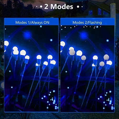 Albelt 6-Pack Solar Outdoor Lights for Garden Decorations, 48 LED Super Bright Firefly Light (Sway by Wind), New Upgraded Solar Lights Outside Waterproof for Outside Pathway Patio Yard Porch (Blue)