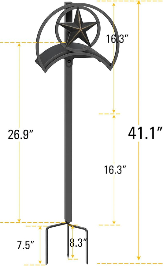 GOFORWILD Garden Hose Holder, Star Decorative, Durable Wall Hose Hanger, Hose Reel, Holds 125-Feet of 5/8-Inch Hose, Made of Gauge Steel