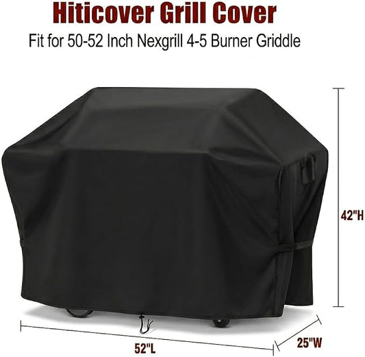 Outdoor Grill Cover for 50-52 Inch Nexgrill 4-5 Burner Griddle, Waterproof Outdoor BBQ Griddle Cover, 52" W x 25" D x 42" H