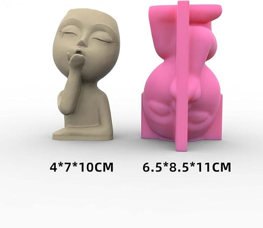 Baby Concrete Flowerpot Silicone Mold for Succulent Planters/Vases/Candles/Pen Holders | Food-Grade Dual-Temp Resistant | Reusable Non-Stick Cement/Resin/Clay Craft Mould (C155)