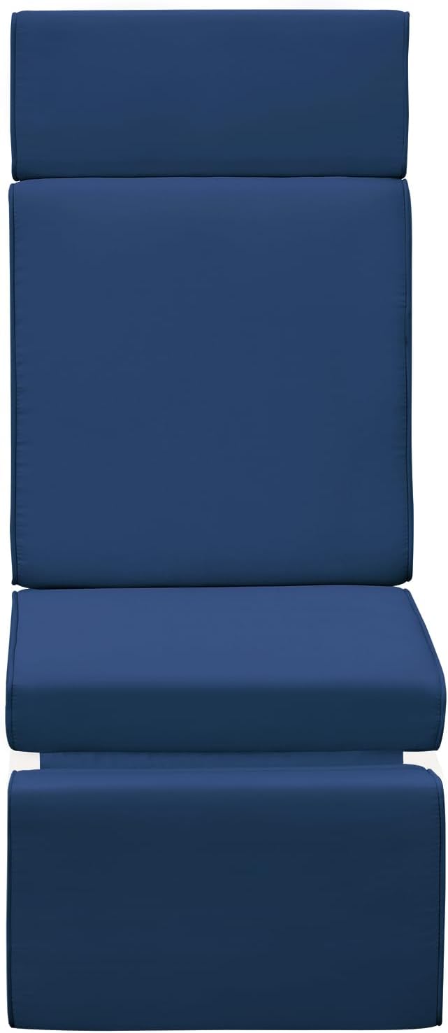 ATR ART TO REAL Outdoor Recliner Replacement Cushion, High Back Chair Cushions Patio Wicker Reclinning Chairs Seat Pad, Removable Cover, Waterproof, UV Resistant (Style A, Navy Blue)
