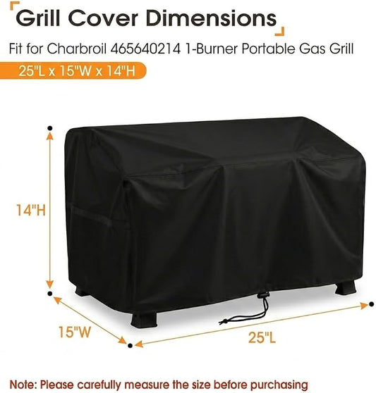 Outdoor Tabletop Grill Cover for Char Broil 200 Stainless Steel Portable Gas Grill, Waterproof Outdoor BBQ Table Top Grill Cover for Charbroil Model 465640214