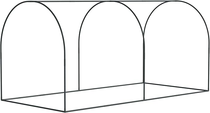 Outsunny 8' x 4' Crop Cage, Plant Protection Tent with Two Zippered Doors, Steel Frame, Storage Bag and 4 Ground Stakes, for Garden, Yard, Lawn, Black