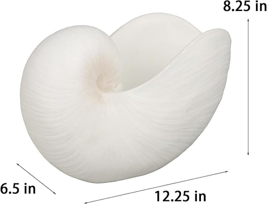 Braxio Modern Home Decor Sea Shell - Beach Themed Statue Resin Conch Shape Dish for Keys, Rings, or Succulent Planter - Coastal Decorative Bowls for Bathroom, Living Room, 12.25 x 6.25 x 8.25 Inch
