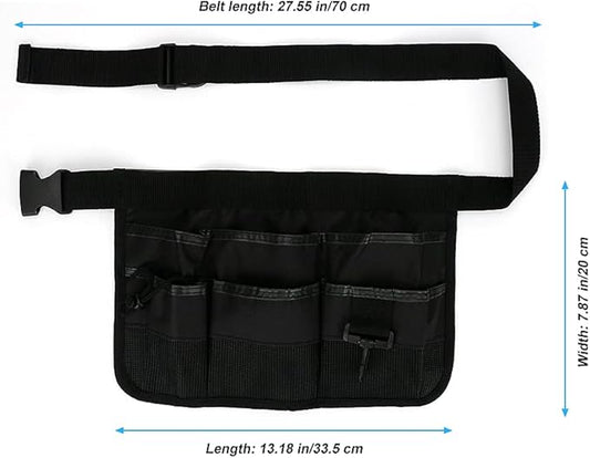 Number-one Gardening Tool Waist Bag Belt, Adjustable Garden Canvas Waist Bag with 7 Pockets of Different Sizes and Depth for Holding Gardening Tools and Home Decoration Tools