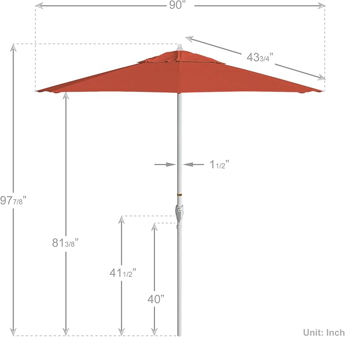 California Umbrella 7.5' Rd Aluminum Patio Umbrella, Crank Lift, Auto Tilt, White Finish