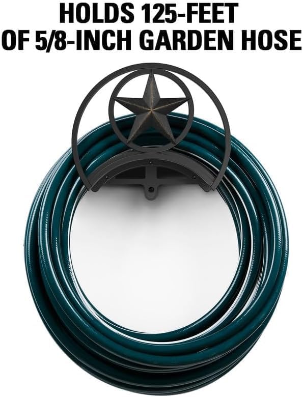 GOFORWILD Garden Hose Holder, Decorative Hose Butler Sturdy Water Hose Rack, Durable Wall Hose Hanger, Holds 125-Feet of 5/8-Inch Hose, Hose Reel, Made of Gauge Steel (9.8) …