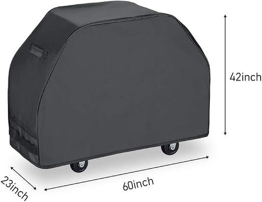 Grill Cover 60 Inch, Heavy Duty Waterproof BBQ Cover, Gas Grill Cover for Weber, Char-Broil, Brinkmann, 60" W x 23" D x 42" H