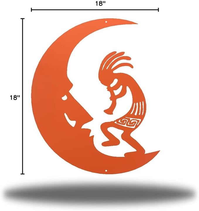 Riverside Designs Kokopelli Wall Art Steel Outdoor Decor | Heavy-Duty and Waterproof | Made in USA (Coral, 18L x 14.5W)