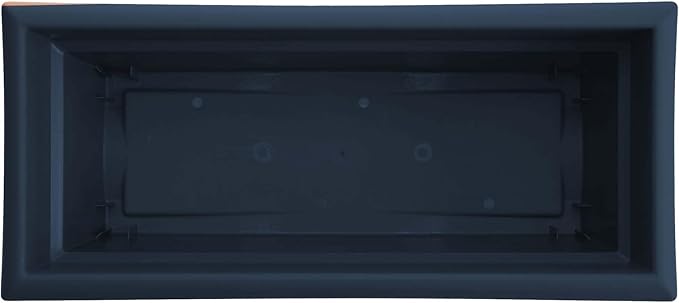 Bloem Veranda 26" Navy Deck Box Planter with Optional Knock-Out Drainage Holes