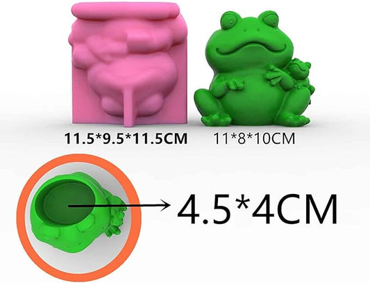 Grainrain Frog Silicone Mold for Concrete Flower Pots Creative Jewelry Pen Holder Container Mold for Resin Casting Plaster Clay Homemade Succulent Plant Pot Craft Home Decor (C172)