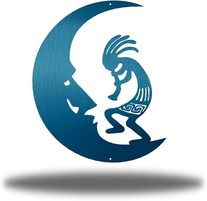 Riverside Designs Kokopelli Wall Art Steel Outdoor Decor | Heavy-Duty and Waterproof | Made in USA (Teal, 12L x 9.5W)