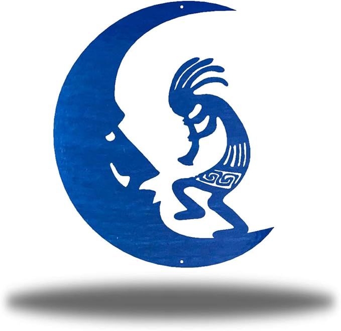 Riverside Designs Kokopelli Wall Art Steel Outdoor Decor | Heavy-Duty and Waterproof | Made in USA (Blue, 18L x 14.5W)