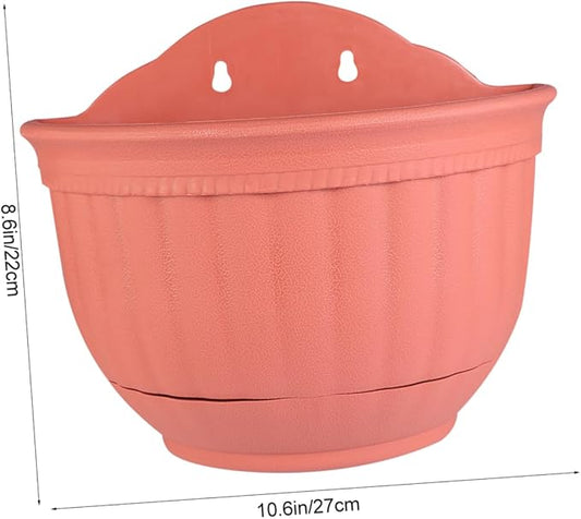 BESPORTBLE Elegant Wall Flower Pot Plastic Material Imitation Leather Design Wall Hanging Vase