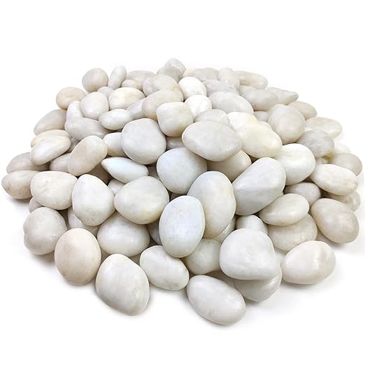 FANTIAN 40 lbs White River Rocks for Landscaping, 2-3 Inch Polished Pebbles for Indoor Plants, Decorative White Stones for Planters, Vase, Aquarium, Fish Tank and Garden