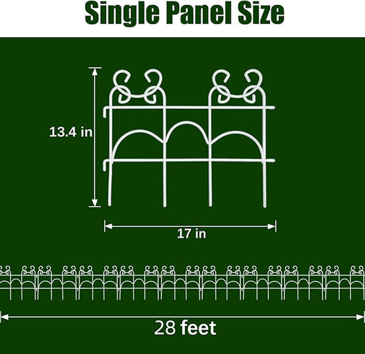 ARIFARO Decorative Garden Fence, 10 Pack, 14 ft Metal Flower Bed Border Fence, Small Fence for Garden Edging, No Dig Movable Panels for Lawn Patio Yard(13" H x 17" W )