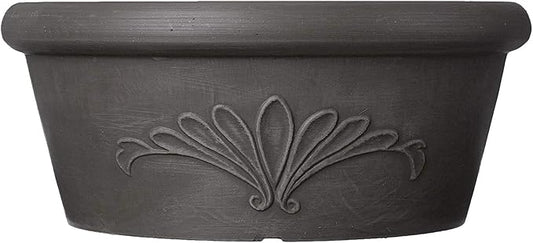 Arcadia Garden Products PSW TA20DC Plastic/Stone/Wood Composite Bulb Pan – No Drainage Hole (Drillable), 8"x3", Dark Charcoal