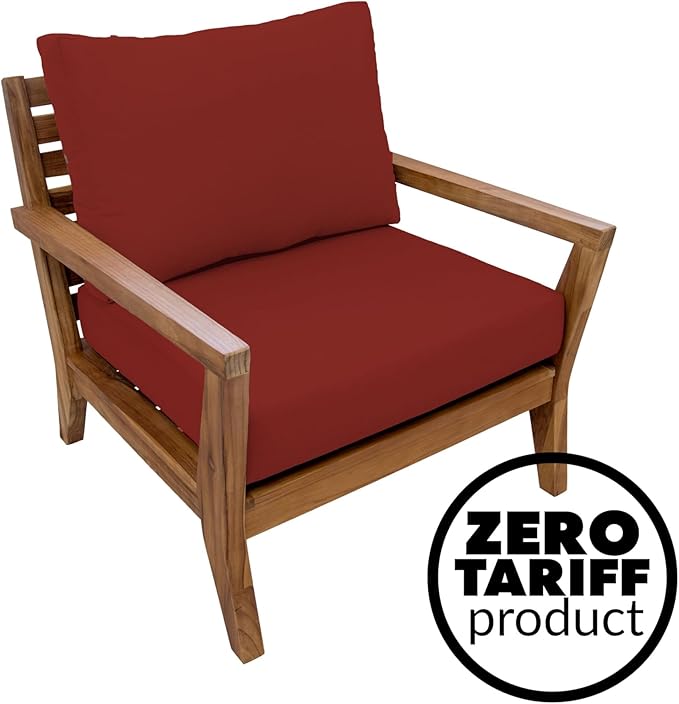 Eddie Bauer Home Deep Seating Outdoor Lounge Cushion, Knife Edge, 26" X 26" X 5", Canvas Jockey Red