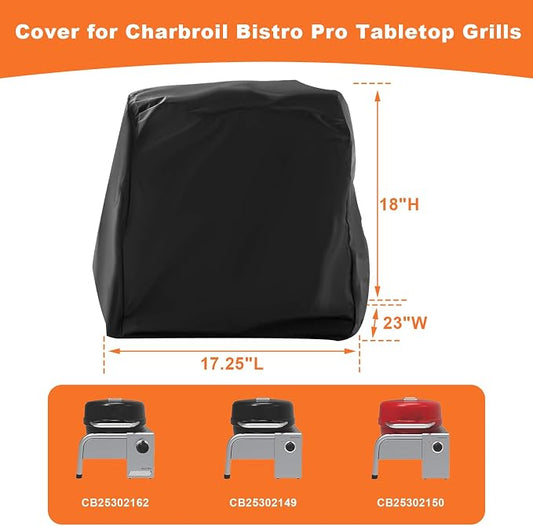 Tabletop Grill Cover for Charbroil Bistro Pro Tabletop Grill, for Charbroil 25302149 25302150 25302162, Replacement for CB1250058P4, 600D Premium Waterproof Windproof Dustproof Cover