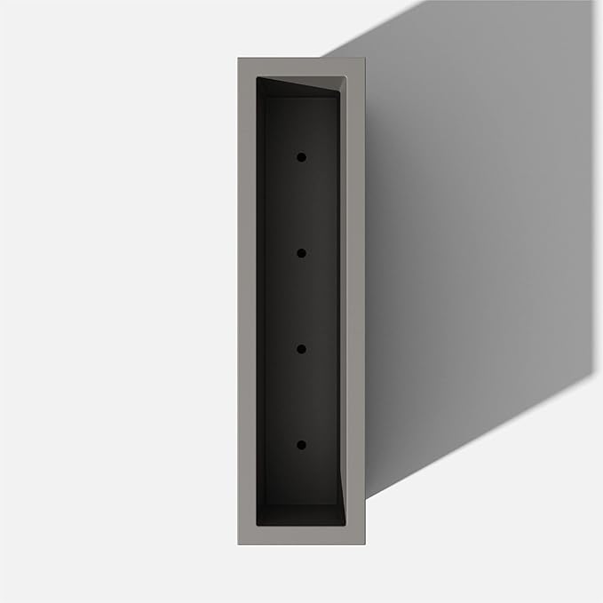 Veradek Block Series Span Plastic Planter - Tall Rectangular Planter for Indoor or Outdoor Patio/Porch, Gray, 30" in Height, 10" in Width, 38" in Length