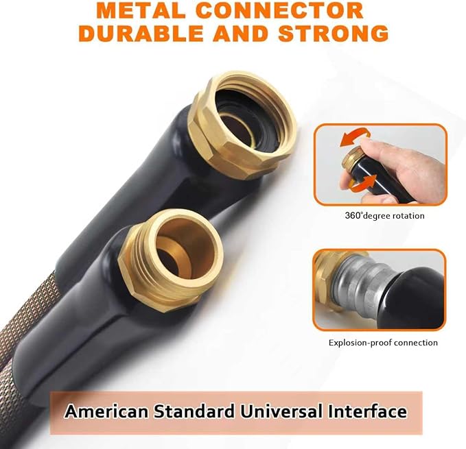 Garden Hose 50FT - 601PSI High Pressure, Kink-Free & Lightweight, Abrasion Resistant Water Hose for Car Wash, Lawn, Watering
