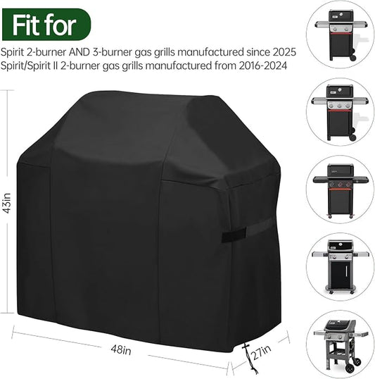 48 Inch Premium Outdoor Grill Cover Fit for Weber Spirit 200 & Spirit 300 Series Gas Grills,BBQ Covers for Weber Spirit 2-3 Burner Grill, Heavy Duty Waterproof Fade Resistant