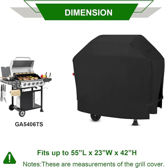 Outdoor Grill Cover for Royal Gourmet GA5406TS 5-Burner Propane Gas Grill, 55 Inch Waterproof 600D Heavy Duty Grill Cover-55 x 23 x 42 Inches.