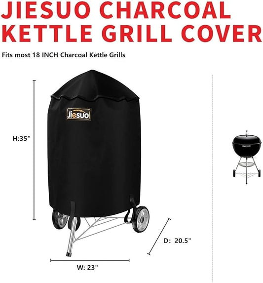 18 Inch Grill Cover for Weber Charcoal Kettle, Heavy Duty Waterproof Weather Resistant BBQ Grill Covers