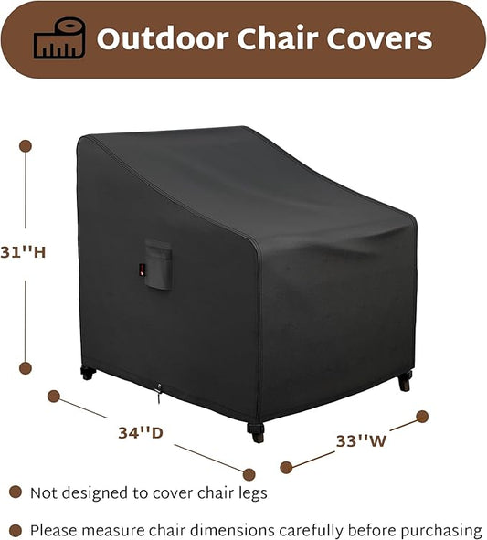 iBirdie Waterproof Outdoor Chair Covers 33 x 34 x 31 inch 2 Pack Patio Furniture Covers