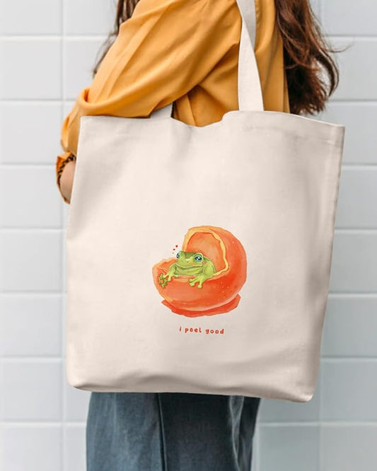 AUSVKAI Canvas Tote Bag Aesthetic for Women, Cute Reusable Cloth Cotton Bags for Shopping Beach Grocery