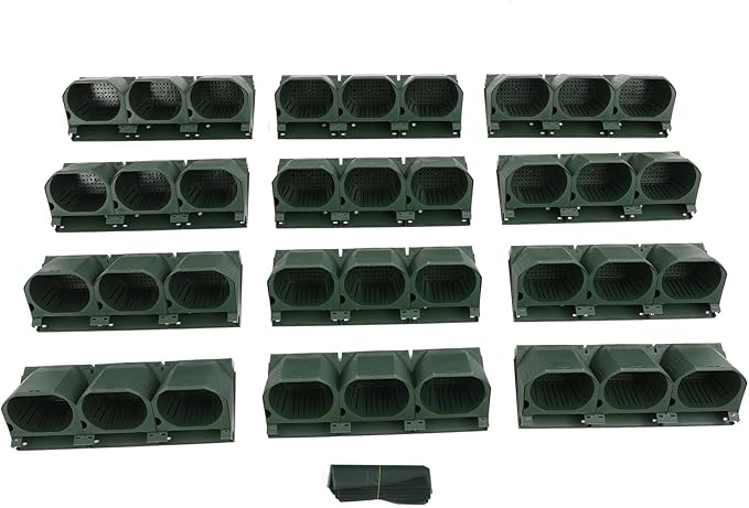 Vertical Wall Planter, Stackable Wall-Mounted Planter Indoor Outdoor w/36 Plastic Pots Living Wall Garden w/36 Non-Woven Fabrics Vegetable Hanging Pocket Holder Flowerpot (Army Green)