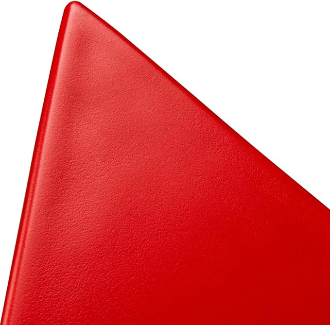 LeisureMod 15.75" Stackable Weather-Resistant Plastic Triangular Side Table - Accent End Table for Indoor & Outdoor Use (Red, Set of 4)