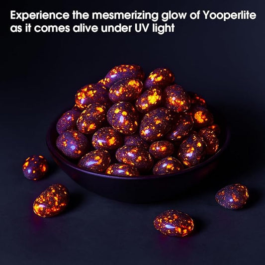 Polished Yooperlite Crystals - 72 Pcs, 0.5" 10 oz Handpicked Tumbled Gemstones Rocks, Pebbles for Reiki, Chakra, Healing Home Decor