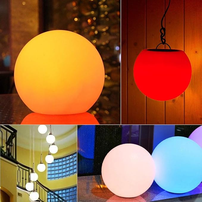Tyenaza Rechargeable LED Ball Light, 6-Inch Remote Control Globe Lights 16 RGB Colors Changing Indoor/Outdoor Night Light for Home/Party/Lawn/Desk Decoration