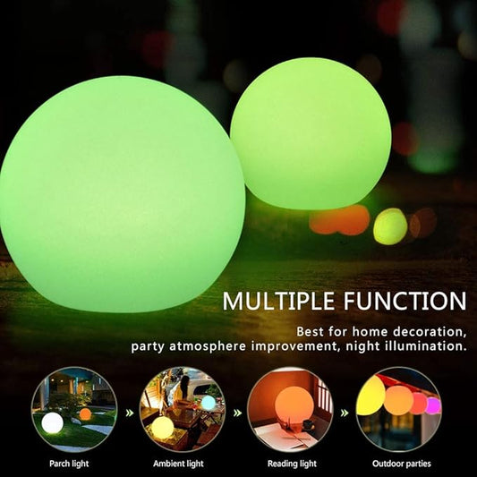 Rechargeable LED Ball Light, Portable Floating Pool Lights Bedroom Decorative Lamp RGB Color Changing Globe Orb Lamp with Remote for Party or Decor