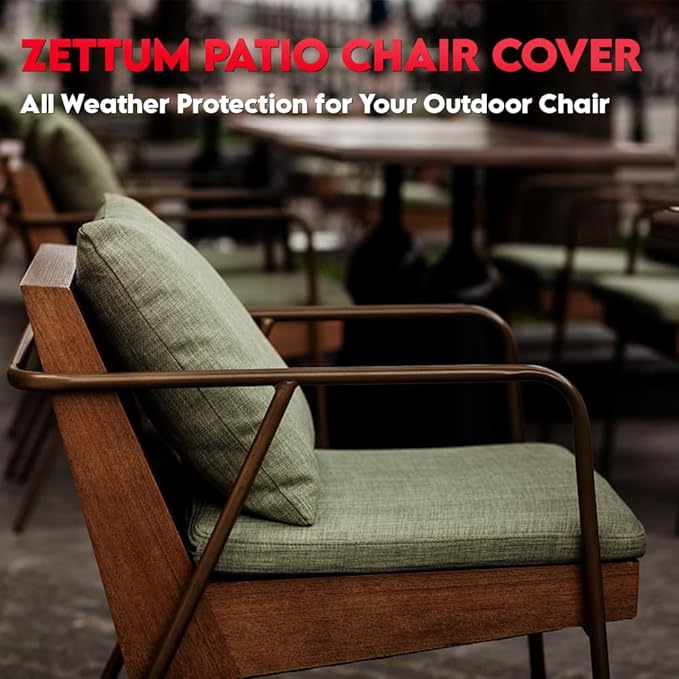 Zettum Patio Chair Cover - 600D Outdoor, Waterproof & Heavy Duty, Lawn Deep Seat Furniture Cover for Wicker & Rocking Chairs - 32 x 38 x 36 Inch