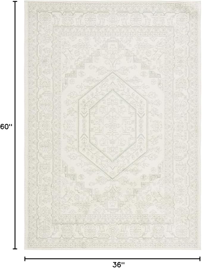 SAFAVIEH Adirondack Collection Accent Rug - 3' x 5', Sage & Ivory, Oriental Medallion Design, Non-Shedding & Easy Care, Ideal for High Traffic Areas in Entryway, Living Room, Bedroom (ADR108W)