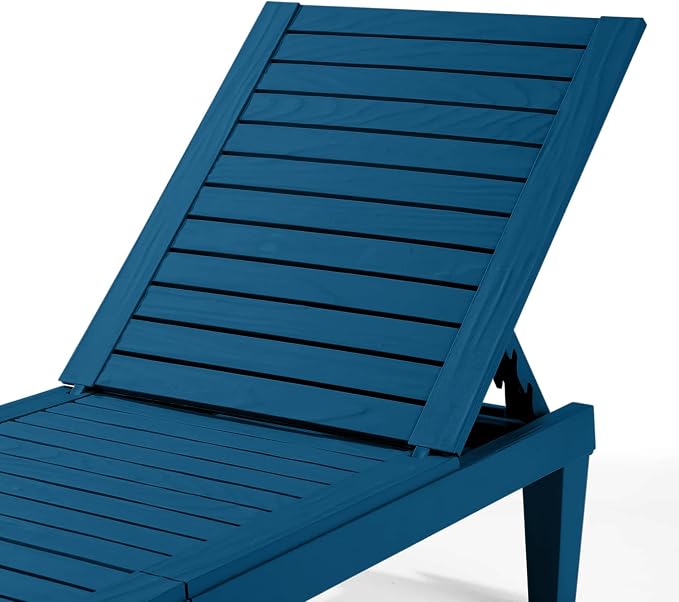 Nestl Sun Tanning Chair - Blue Chaise Lounge Chair Outdoor, Lightweight Pool Lounge Chairs Set of 2, Adjustable 5-Position Reclining Lawn Chair, Waterproof Beach Outdoor Lounge Chairs