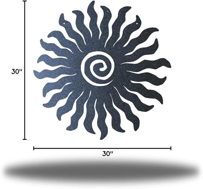 Riverside Designs Sunburst Metal Wall Art Steel Outdoor Decor - Heavy-Duty and Waterproof - Made in USA (30", Black)